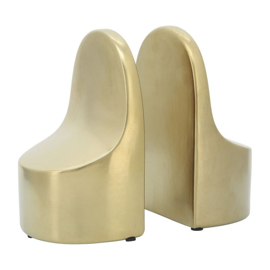 Sagebrook - 6" Ceramic Contemporary Bookends in Gold