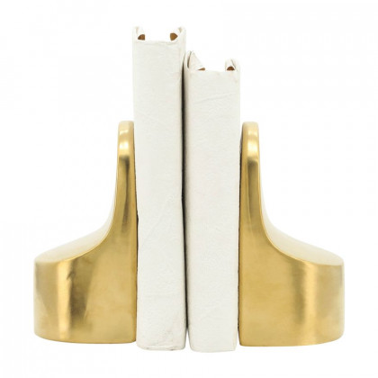Sagebrook - 6" Ceramic Contemporary Bookends in Gold