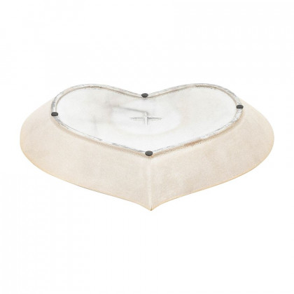 Sagebrook - 12"/13"/15" Ceramic Scratched Heart Plates (Set Of 3) in Champagne
