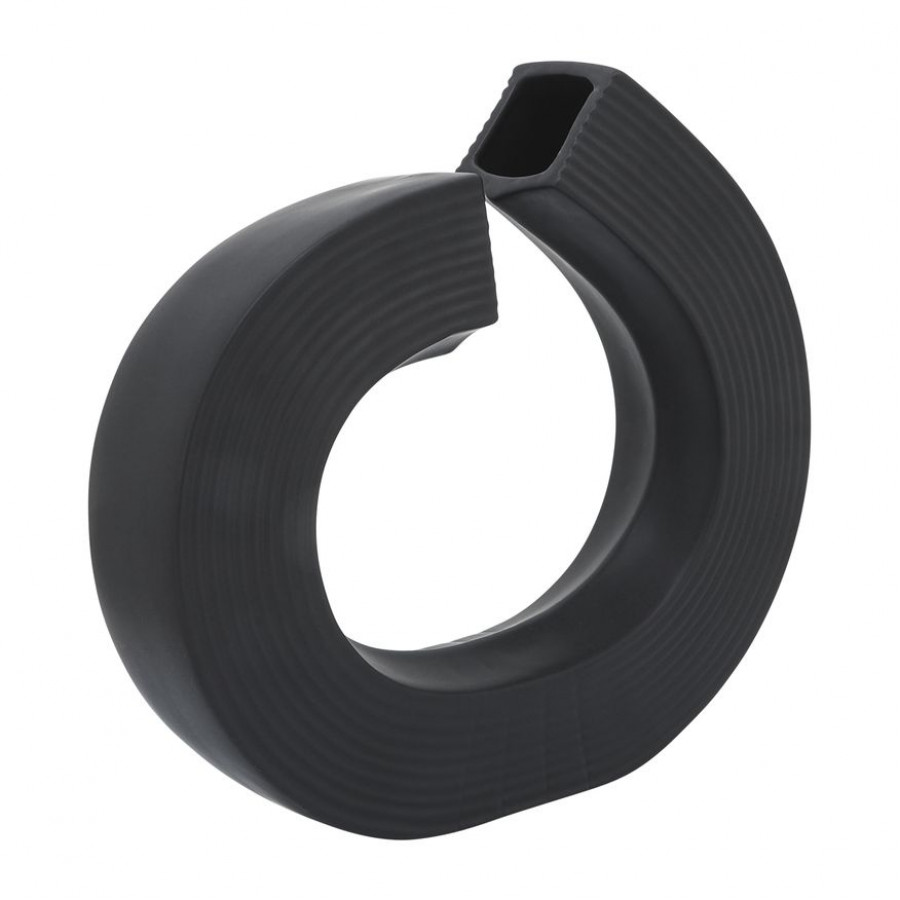Sagebrook 13" Ceramic Asbtract Vase - Black