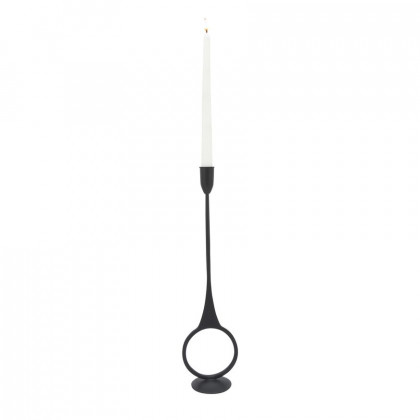 Sagebrook 16" Metal Round Taper Candle Holder - Black