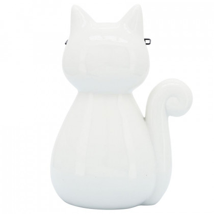 Sagebrook 7" Porcelain Cat With Glasses - White