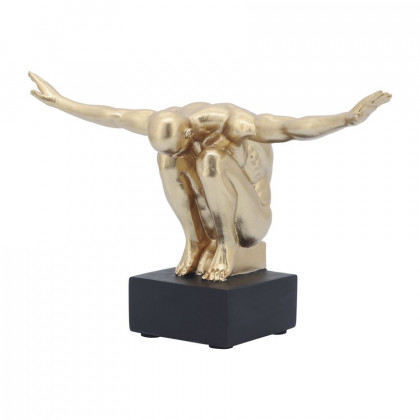 Sagebrook - 6" Resin Man Sculpture Bookend (Set Of 2) in Gold