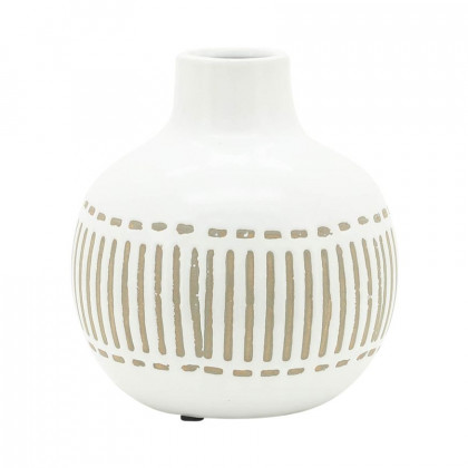 Sagebrook - 6" Ceramic Round Aztec Vase