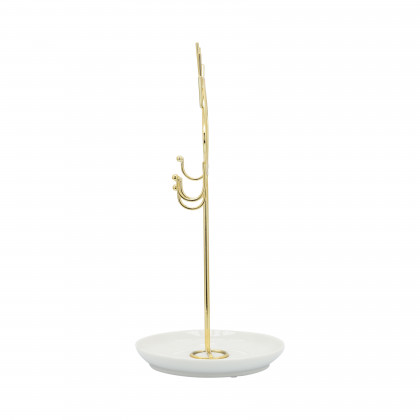 Sagebrook - 12" Ceramic Eyes Jewelry Hanger in White/Gold