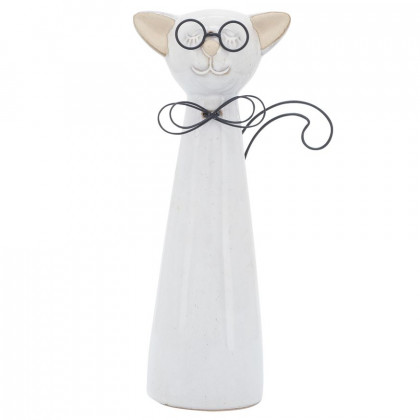 Sagebrook - 11" Ceramic Cat With Glasses