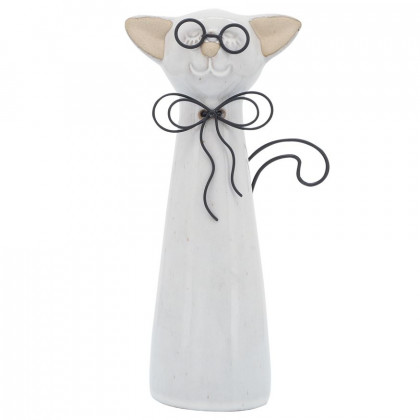 Sagebrook - 11" Ceramic Cat With Glasses