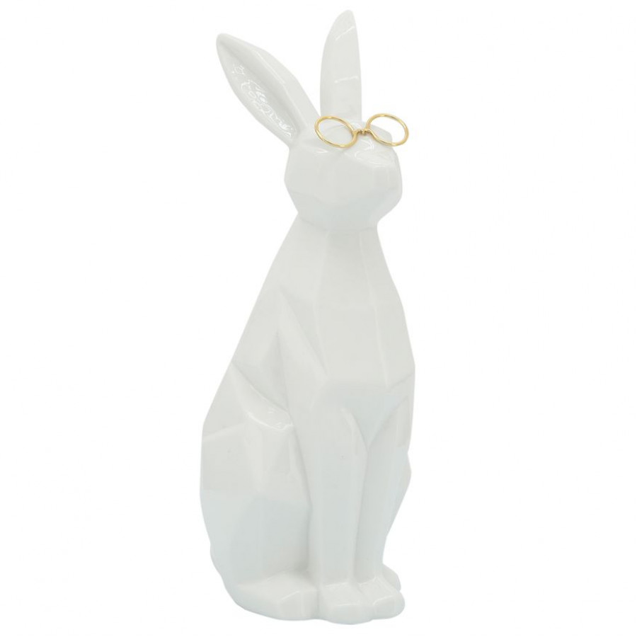 Sagebrook - 11" Ceramic Bunny With Glasses