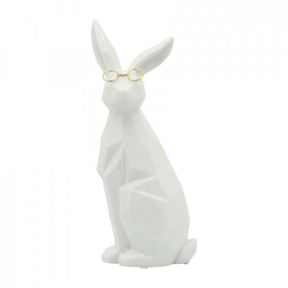 Sagebrook - 11" Ceramic Sideview Bunny With Glasses