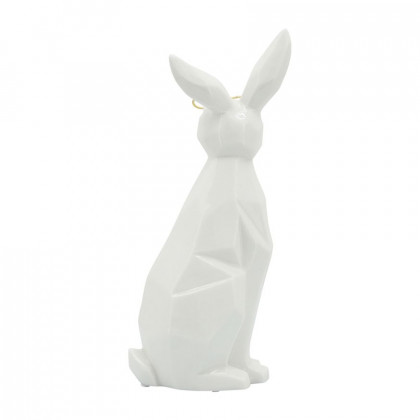 Sagebrook 11" Ceramic Sideview Bunny With Glasses - White/Gold