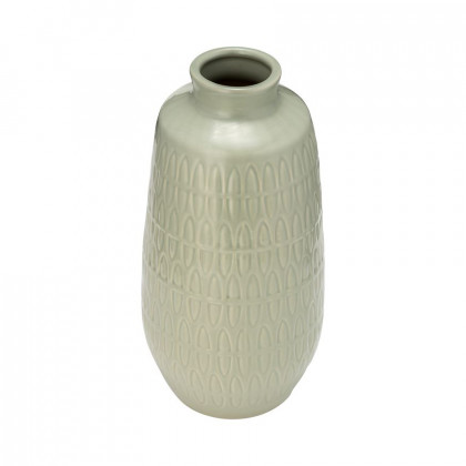 Sagebrook 12" Ceramic Carved Vase - Cucumber