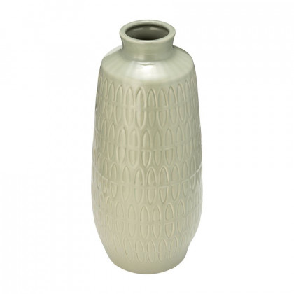 Sagebrook 15" Ceramic Carved Vase - Cucumber