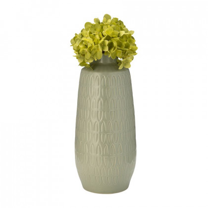 Sagebrook 15" Ceramic Carved Vase - Cucumber