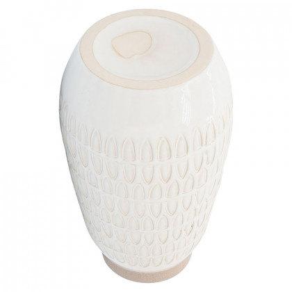 Sagebrook 12" Ceramic Carved Vase - Beige