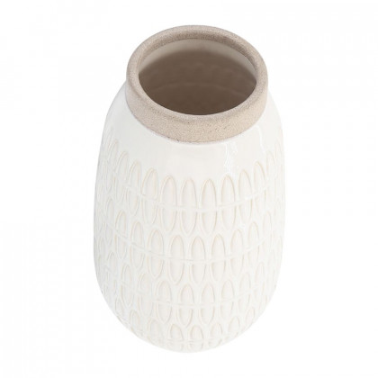 Sagebrook 10" Ceramic Carved Vase - Beige