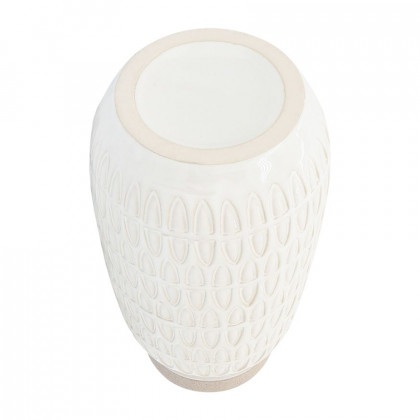 Sagebrook 10" Ceramic Carved Vase - Beige