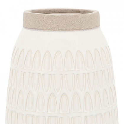 Sagebrook 10" Ceramic Carved Vase - Beige