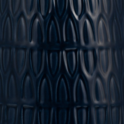 Sagebrook 12" Ceramic Carved Vase - Navy Blue