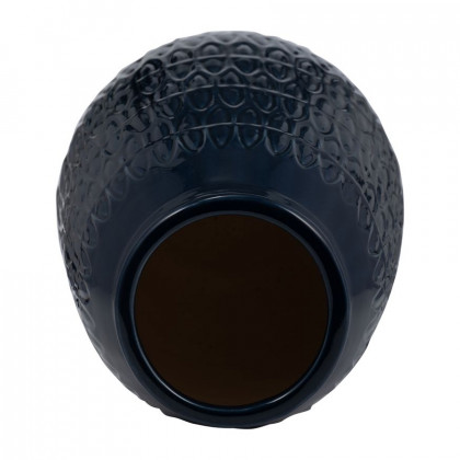 Sagebrook 12" Ceramic Carved Vase - Navy Blue