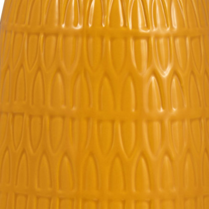 Sagebrook 12" Ceramic Carved Vase - Mustard Gold