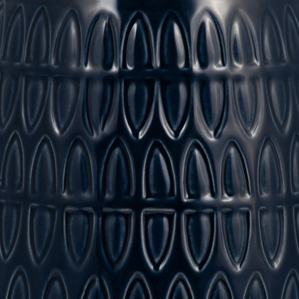 Sagebrook 8" Ceramic Carved Vase - Navy Blue