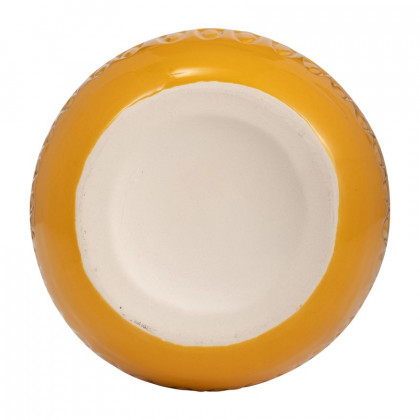 Sagebrook 8" Ceramic Carved Vase - Mustard Gold