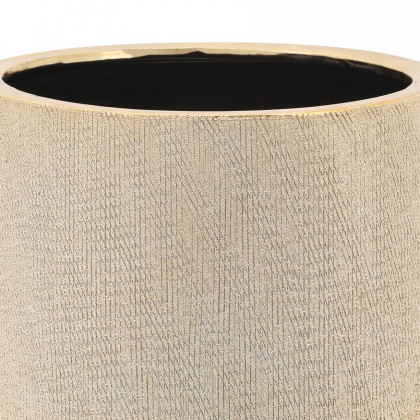 Sagebrook 6"/8" Footed Scratched Ceramic Planters (Set Of 2) - Champagne
