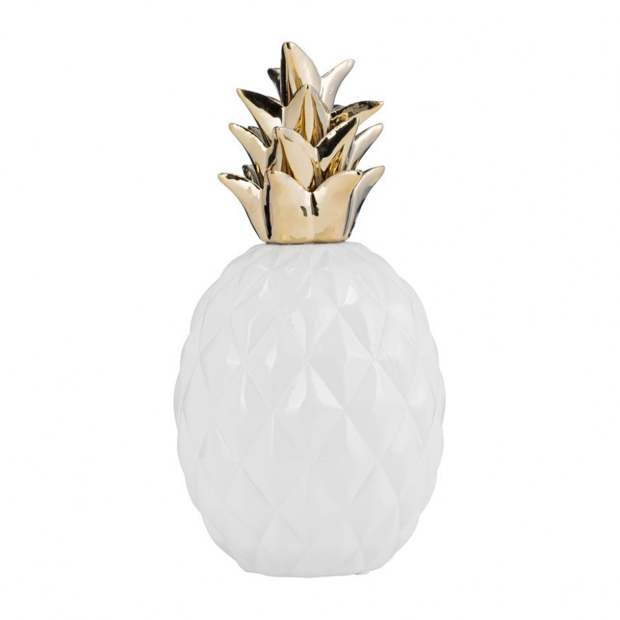 Sagebrook - 13" Ceramic Pineapple Decor in White