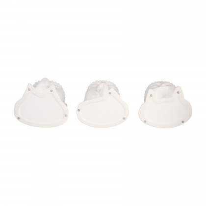 Sagebrook - 7" Ceramic Buddha Head Planters (Set Of 3) in White