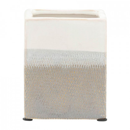 Sagebrook 4" Ceramic Pen Holder - White/Gray