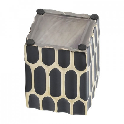 Sagebrook 4" Ceramic Pen Holder - Black/Gold