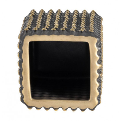 Sagebrook - 4" Ceramic Spikey Pen Holder in Black/Gold