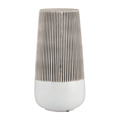 Sagebrook 12" Ceramic Ridged Vase - Ivory