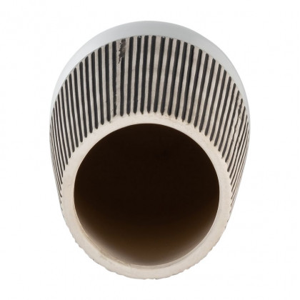 Sagebrook 12" Ceramic Ridged Vase - Ivory
