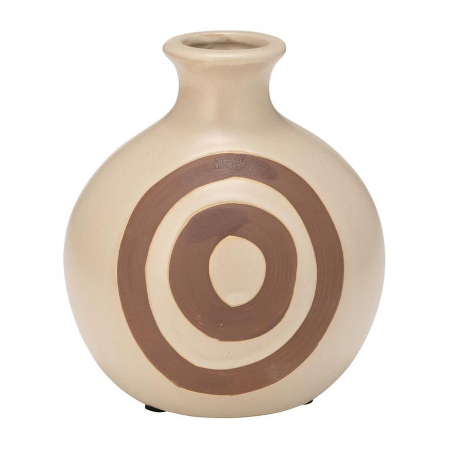 Sagebrook 7" Ceramic Abstract Vase - Irish Cream