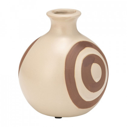 Sagebrook 7" Ceramic Abstract Vase - Irish Cream