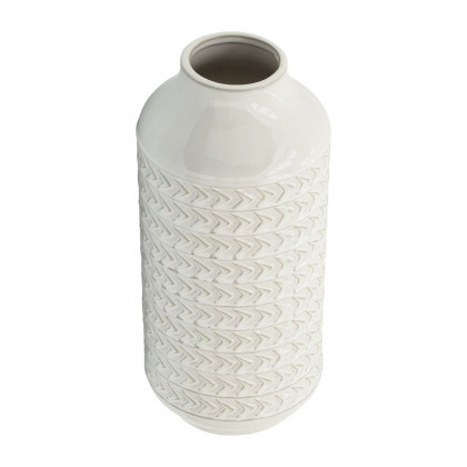 Sagebrook 16" Ceramic Aztec Vase - Ivory