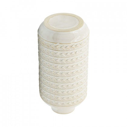 Sagebrook 13" Ceramic Aztec Vase - Ivory