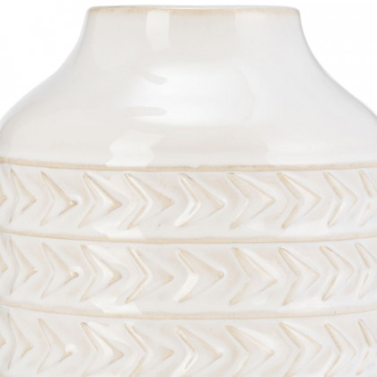 Sagebrook 10" Ceramic Aztec Vase - Ivory