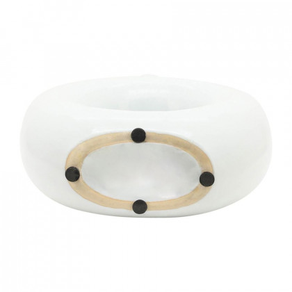 Sagebrook 8" Ceramic Round Cut-out Vase - White