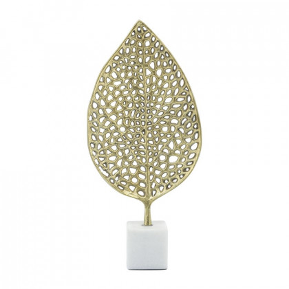 Sagebrook - 19" Metal Leaf On Stand in Gold