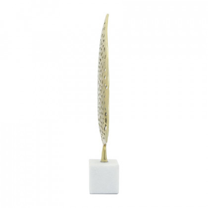 Sagebrook - 19" Metal Leaf On Stand in Gold