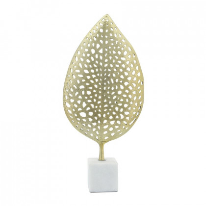 Sagebrook - 19" Metal Leaf On Stand in Gold