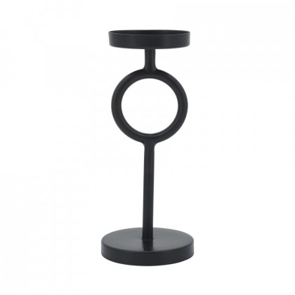 Sagebrook 10" Metal Ring Candle Holder - Black
