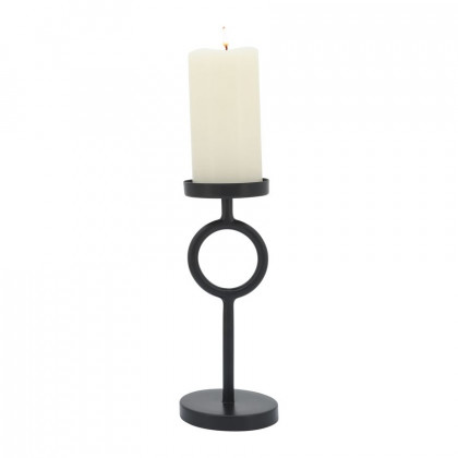 Sagebrook 10" Metal Ring Candle Holder - Black