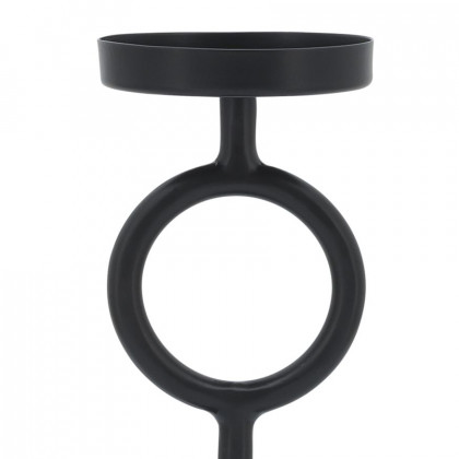 Sagebrook 10" Metal Ring Candle Holder - Black