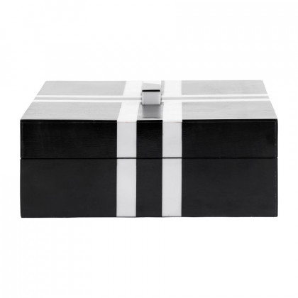 Sagebrook - 10"/12" Resin Cross Boxes (Set Of 2) in Black/White