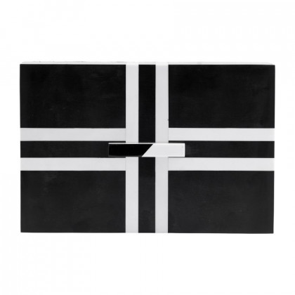 Sagebrook - 10"/12" Resin Cross Boxes (Set Of 2) in Black/White