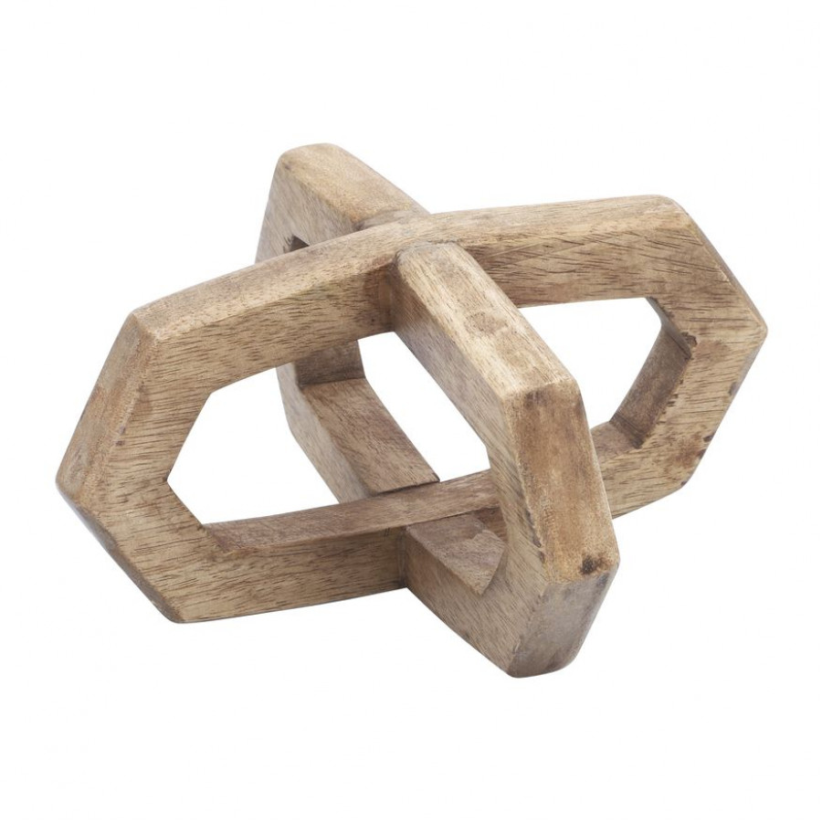 Sagebrook - 8"x8" Wood 2-Ring Orb in Brown