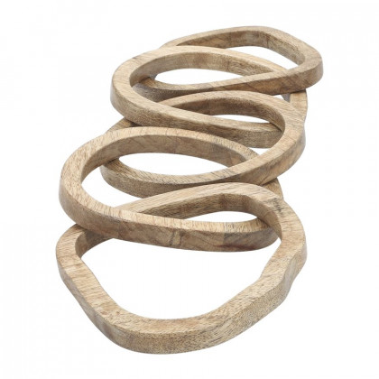 Sagebrook - 26" Wood 5-Links Chains in Brown